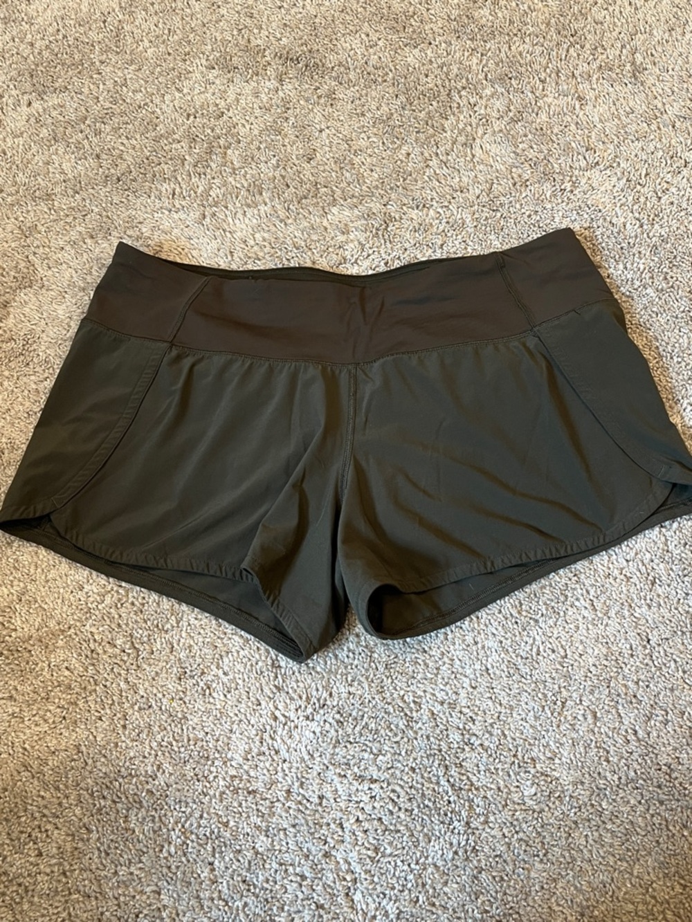 Lululemon Run Times Short II Olive Green Size 10